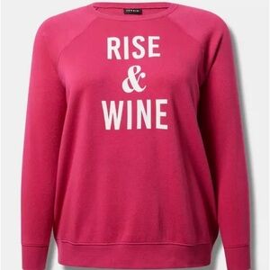 Torrid Fuchsia 'Rise & Wine' Crew Neck Sweater